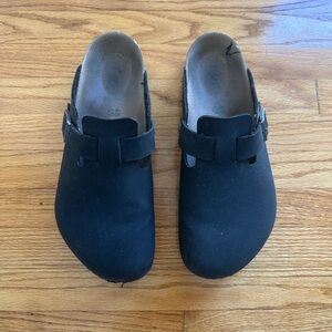 Birkenstock Boston Soft Footbed Clogs – Black Suede (EU 45 / US 12)